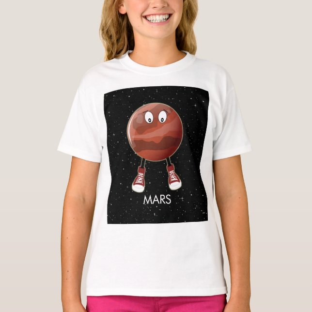 Camiseta Planeta Marte e Estrelas (Frente)