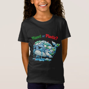 Camiseta Planeta ou Plástico? Salve a Baleia do Oceano.