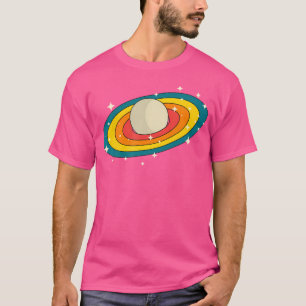 Camiseta Planeta Saturno com Anéis Estrelas Astronomia Espa
