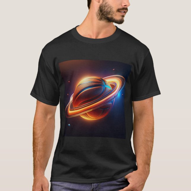 Camiseta Planeta Saturno de Basquete, Futuro desportivo (Frente)
