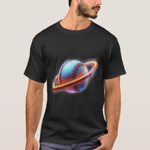 Camiseta Planeta Saturno de Bola de Baseball, Design de Esp