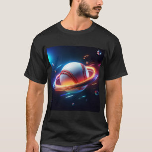Camiseta Planeta Saturno de Bola de Baseball, Design de Esp