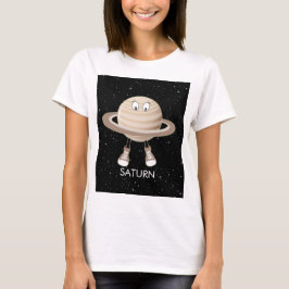 Camiseta Planeta Saturno e estrelas