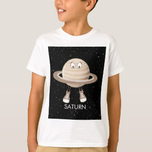 Camiseta Planeta Saturno e estrelas