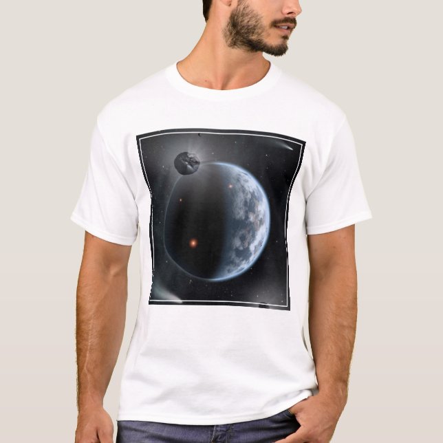 Camiseta Planeta Semelhante À Terra Com Oceanos Revendo Sua (Frente)