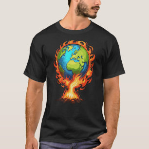 Camiseta Planeta Terra: Ciência em Terra Queimando o Enviro