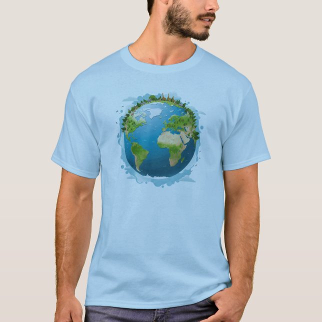 Camiseta Planeta Terra com Animais (Frente)