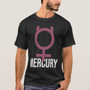 Camiseta Planeta Texto Mercúrio Símbolo Planetário Símbolo