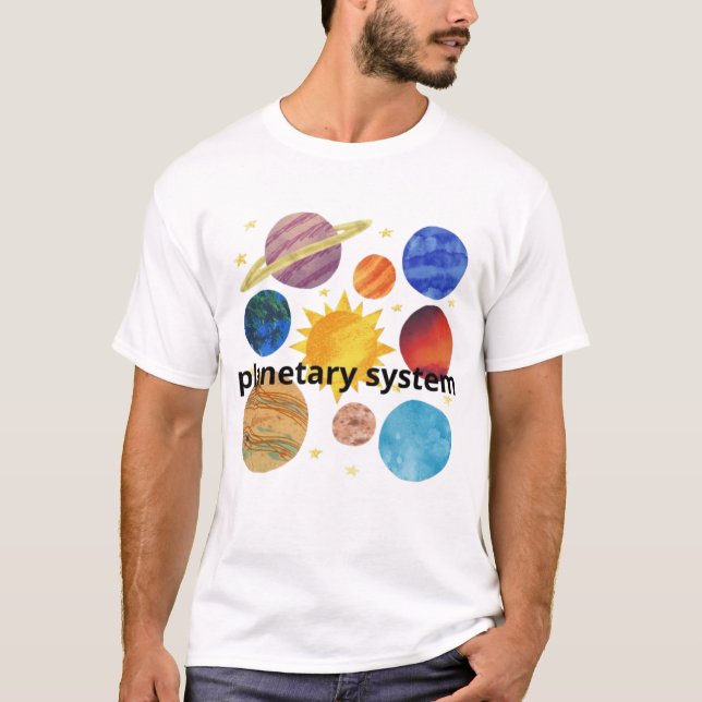 Camiseta Planetary System Design | Creative Space Art  (Frente)