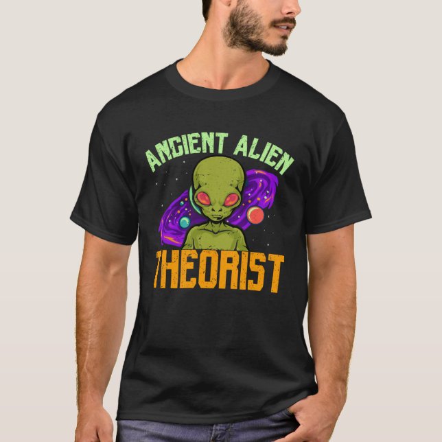Camiseta Planetas Antigo Visitante Teórico Da Alienígena Uf (Frente)
