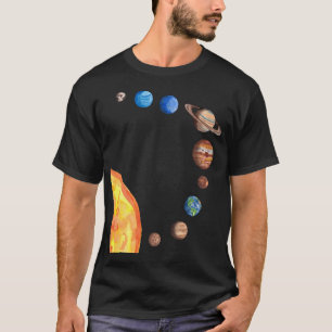 Camiseta Planetas Aquarela Sol Terra Marte Júpiter Saturno
