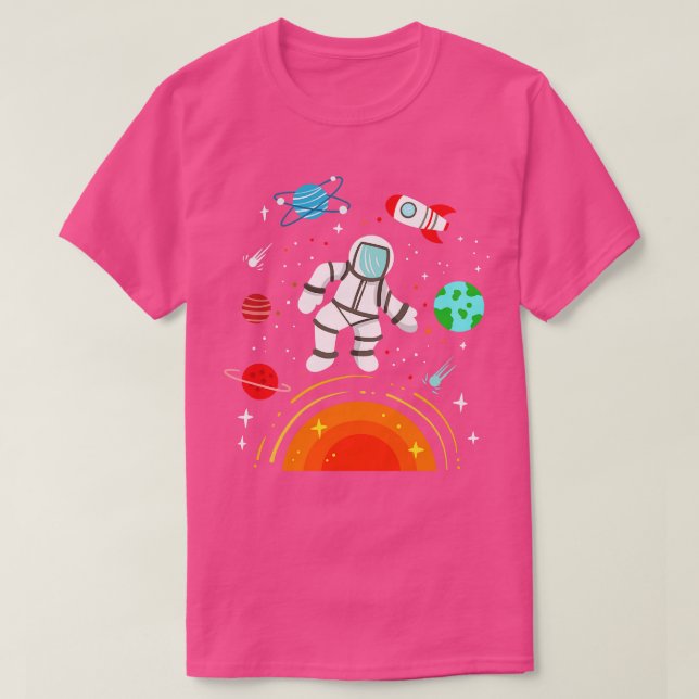 Camiseta Planetas Astronautas Espaço Exterior 1 (Frente do Design)