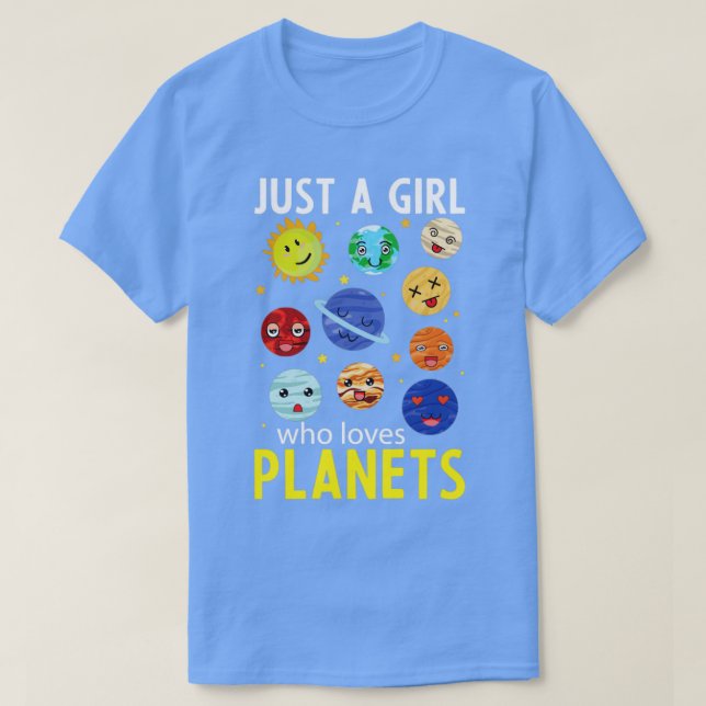 Camiseta Planetas Cutes Meninas Astronomia Espacial do Sist (Frente do Design)
