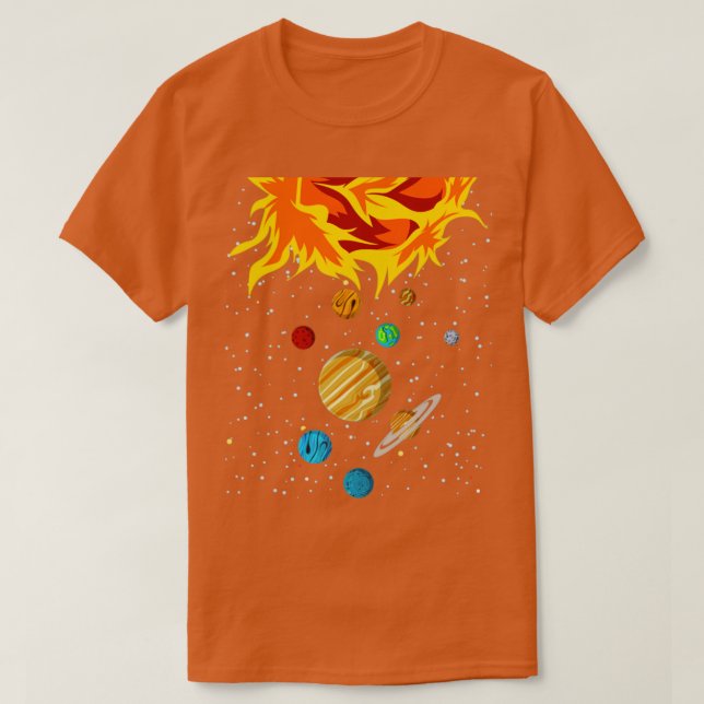 Camiseta Planetas de Astronomia do Universo da Ciência Espa (Frente do Design)