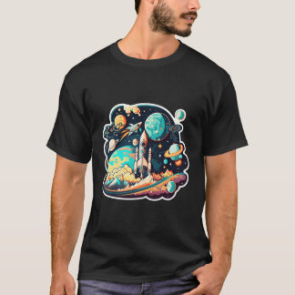 Camiseta Planetas De Ciência Do Astronauta Espacial Para