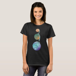 Camiseta Planetas de criação com cascatas de água caindo