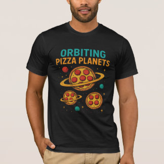 Camiseta Planetas de Pizza Orbitantes - Comida Espacial Eng