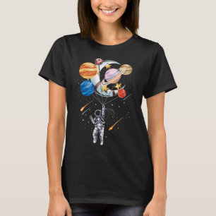 Camiseta Planetas do Balão Espacial do Astronauta do Carto
