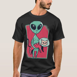 Camiseta Planetas do capacete da alienígena do gatinho espa