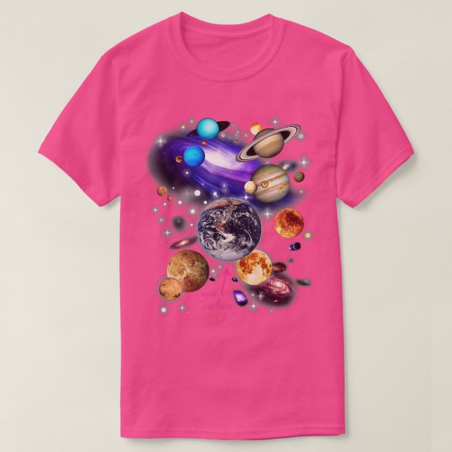 Camiseta Planetas do sistema solar (Frente do Design)