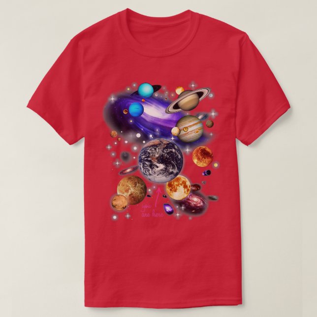 Camiseta Planetas do sistema solar (Frente do Design)