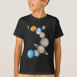 Camiseta Planetas do sistema solar (alterável a cores)