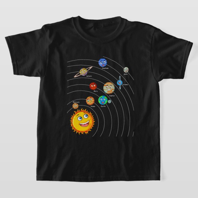 Camiseta Planetas do Sistema Solar Astronomia Espacial Scie (Postura )