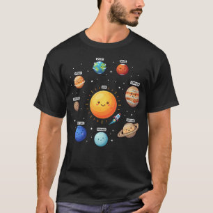 Camiseta Planetas do Sistema Solar Ciência Espacial Astrono