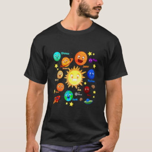Camiseta Planetas do Sistema Solar Ciência Espaço Meninos M