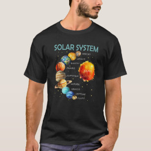 Camiseta Planetas do Sistema Solar Ciência Espaço Meninos P