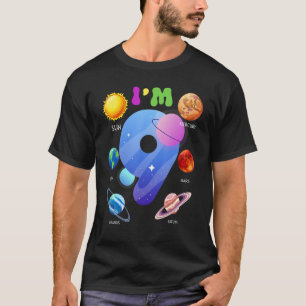 Camiseta Planetas do Sistema Solar Cute 9 Anos 9º Aniversár