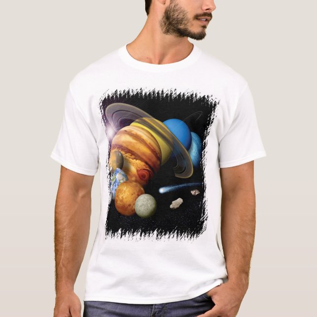 Camiseta Planetas do Sistema Solar da NASA JPL Fotos do Esp (Frente)