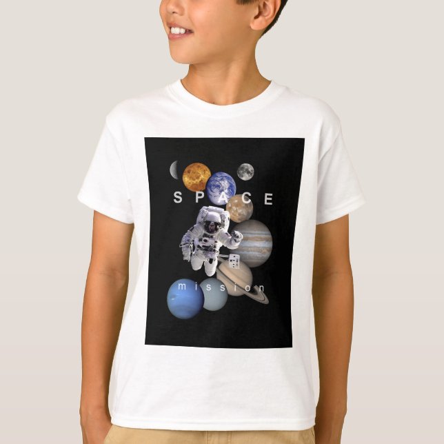 Camiseta planetas do sistema solar de missão espacial astro (Frente)