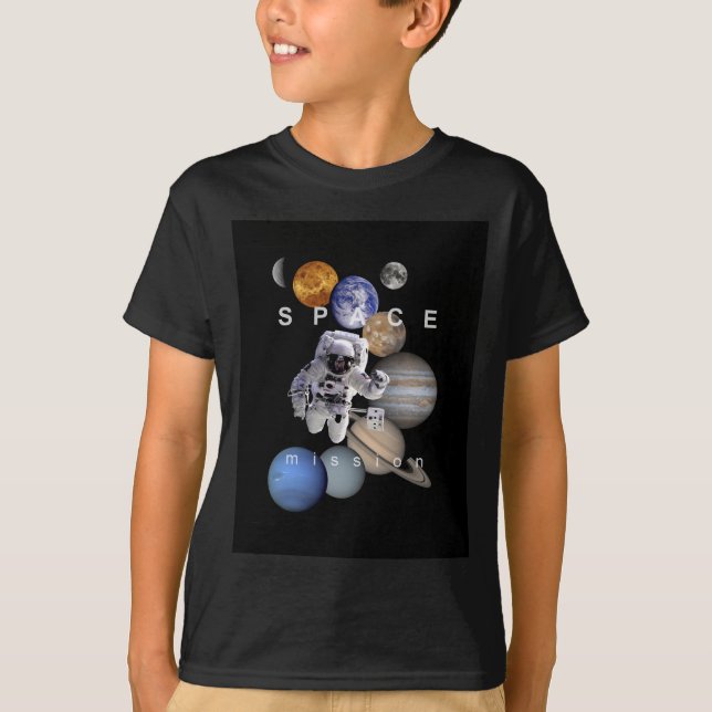 Camiseta planetas do sistema solar de missão espacial astro (Frente)