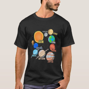 Camiseta Planetas Do Sistema Solar E Ciência Espacial
