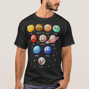 Camiseta Planetas do Sistema Solar Ensinam Ciência Engraç