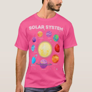 Camiseta Planetas do Sistema Solar Espaço Ciência Meninas S