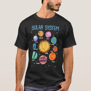 Camiseta Planetas do Sistema Solar Espaço Ciência Meninos S