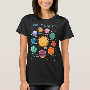 Camiseta Planetas do Sistema Solar Espaço Ciência Meninos S