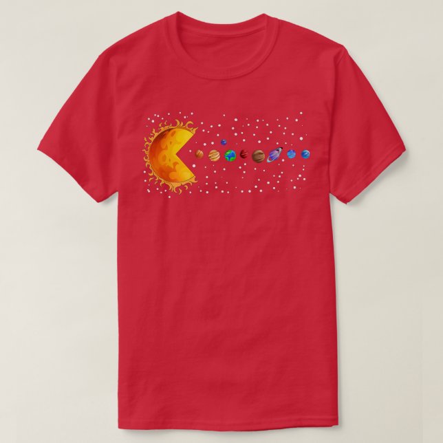 Camiseta Planetas do Sistema Solar Mostram Espaço Astrônomo (Frente do Design)