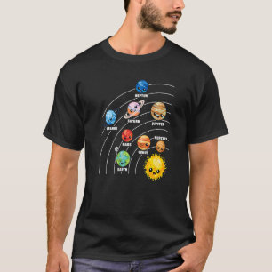 Camiseta Planetas do Sistema Solar Planeta Espacial de Ciên