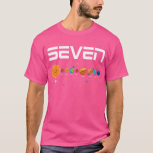 Camiseta Planetas do Sistema Solar Sete 7 Anos de Idade 7º
