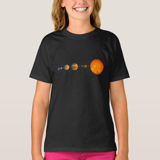 Camiseta Planetas do sistema solar Sun da galáxia da Via (Frente)