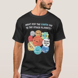 Camiseta Planetas do Sistema Solar Terra Engraçada
