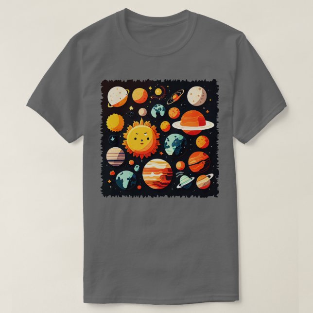 Camiseta Planetas e estrelas (Frente do Design)