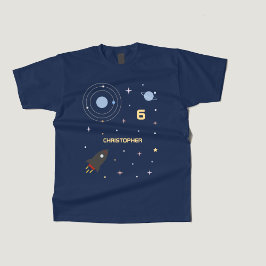 Camiseta Planetas e foguetes, T-Shirt para Crianças do Espa