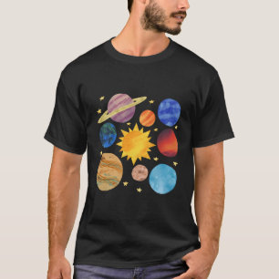 Camiseta Planetas Espaciais da Galáxia do Sistema Solar