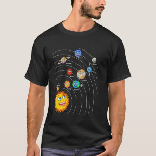 Camiseta Planetas Espaciais Do Sistema Solar Para Crianças-