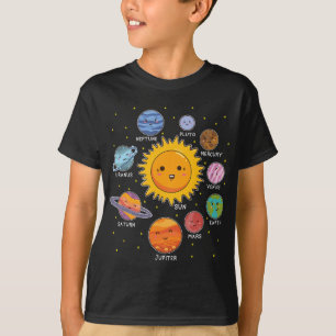 Camiseta Planetas Espaciais do Sistema Solar para Meninas S