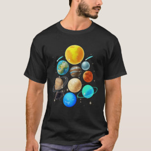 Camiseta Planetas Galáxicos Sol Universo Ciência Espacial E